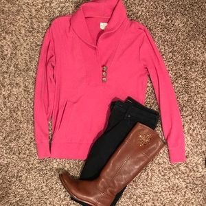 Banana Republic Pink Sweatshirt w/Brown Buttons